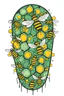 honey bees and hive transforming tattoo design idea