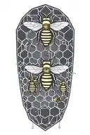 honey bees and hive transforming tattoo design idea