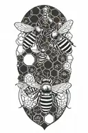 honey bees and hive transforming tattoo design idea