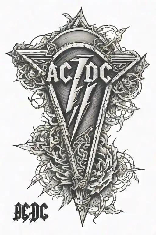 ac/dc voltage sign tattoo design idea