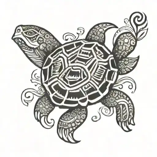 turtle polynesian tattoo design idea