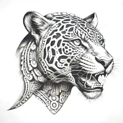 Aztec jaguar tattoo design idea