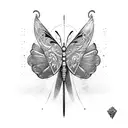 Butterfly sword tattoo design idea