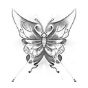 Butterfly sword tattoo design idea