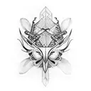 Butterfly sword tattoo design idea