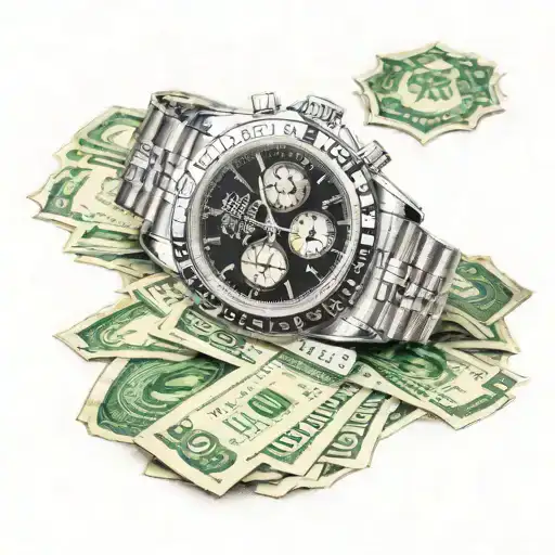 rolex sourounded by money tattoo design idea