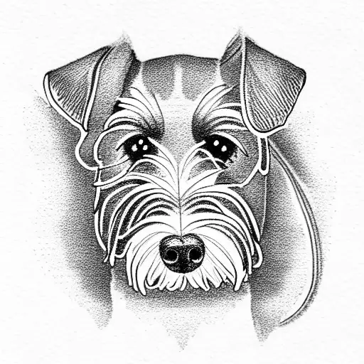 miniature schnauzer tattoo design idea