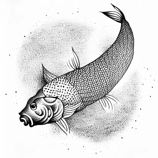 golden carp tattoo design idea