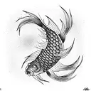 golden carp tattoo design idea