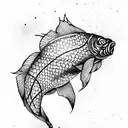 golden carp tattoo design idea