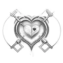 A technician's tools forming the shape of a heart with the word 'love' tattoo design idea