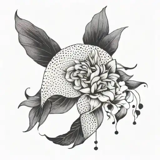 Incorporate symbols of empowerment and sensuality related to being a hotwife in a dotwork style tattoo tattoo design idea