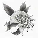 Incorporate symbols of empowerment and sensuality related to being a hotwife in a dotwork style tattoo tattoo design idea