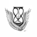 hourglass with wings tattoo design idea