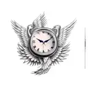 hourglass with wings tattoo design idea