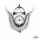 hourglass with wings tattoo design idea
