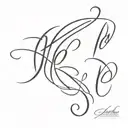 Script lettering tattoo design idea