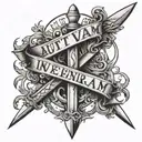 aut viam inveniam aut faciam written on the sword tattoo design idea