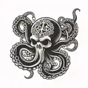 octopus anchor marine propeller tattoo design idea