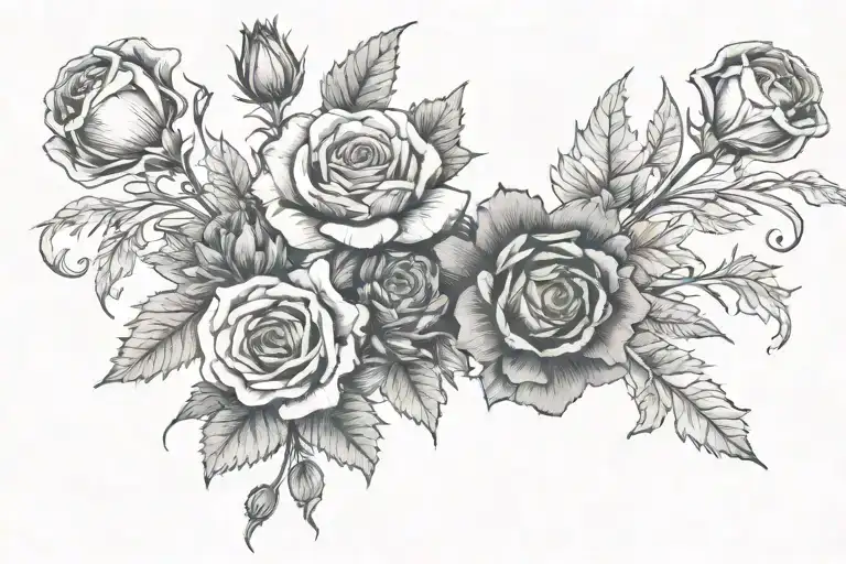 English Rose, Thistle and Shamrock tied together representing heritage. Thistle and Shamrock must be included  tattoo design idea