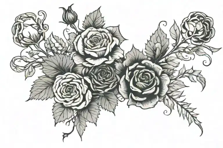 Tudor Rose, Thistle and Shamrock tied together representing heritage.  tattoo design idea