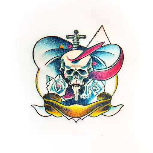 grim reaper hourglass sithe tattoo design idea