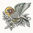 Cuervo flying tattoo design idea