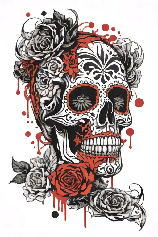scotland sugar skull tattoo design idea