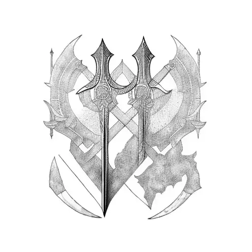 marcus auralius,three sword, tattoo design idea