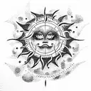 Sun and Moon tattoo design idea