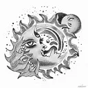 Sun and Moon tattoo design idea