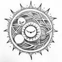Sun and Moon tattoo design idea