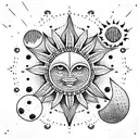 Sun and Moon tattoo design idea