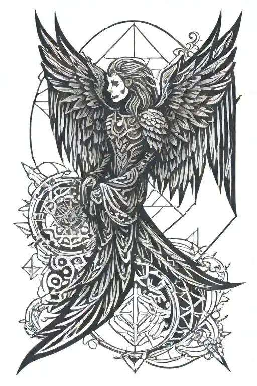 dark seraph tattoo design idea