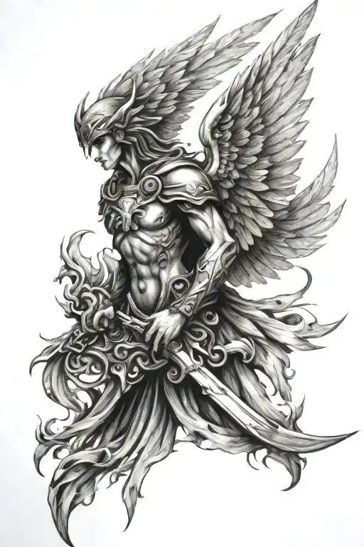 dark seraph tattoo design idea