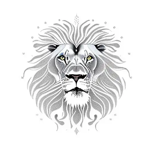 lion sun tattoo design idea