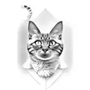 house cat tattoo design idea