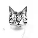 house cat tattoo design idea