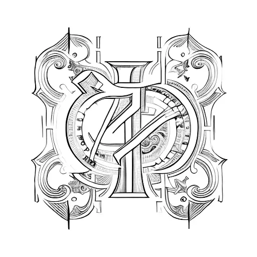 roman numeral 14  tattoo design idea