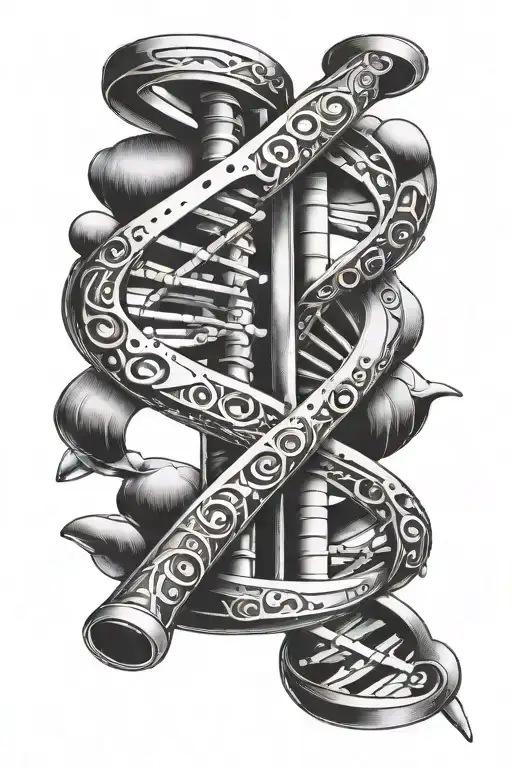 DNA made from spanners tattoo design idea
