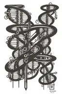 DNA made from spanners tattoo design idea