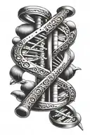 DNA made from spanners tattoo design idea