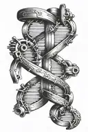 DNA made from spanners tattoo design idea