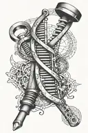 DNA made from spanners with "It's In My DNA" written and blended into it.   tattoo design idea