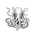 A stack of books with an octopus tentacle wrapped around it tattoo design idea