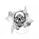 skull with camera  tattoo design idea