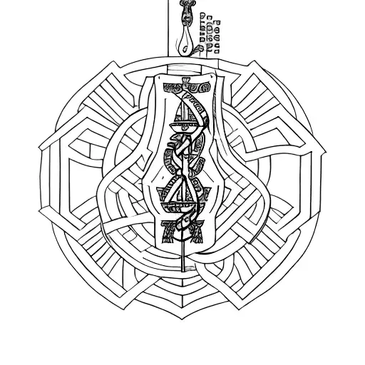 A minimalist tattoo design of the Latin prayer of Saint Benedict tattoo design idea