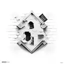  brick wall, prison window, hourglass tattoo design idea