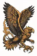 gryphon fighting dark figuers tattoo design idea