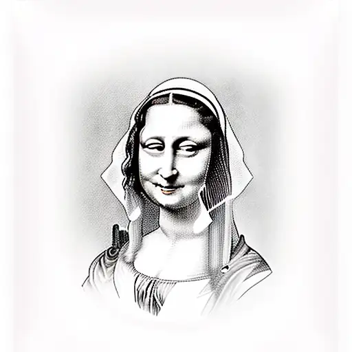 a  pin-up  nurse blue uniform a Mona  Lisa smile pixie. haircut dark red lipstick  some  cleavage framed by a white and  tattoo design idea